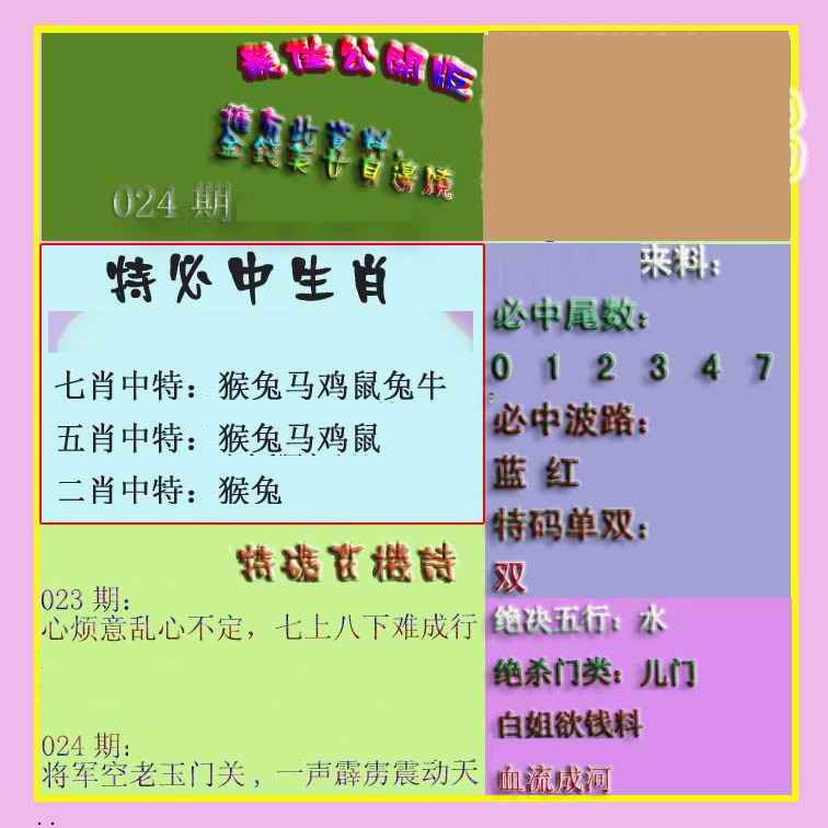 024期波肖门尾最佳公开版[图]