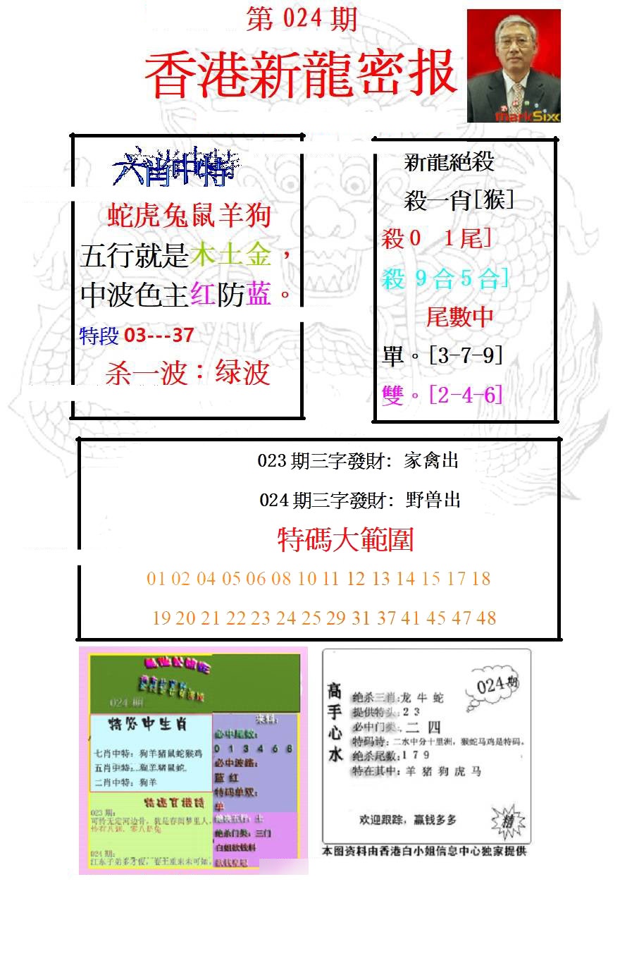 024期新龙密报[图]