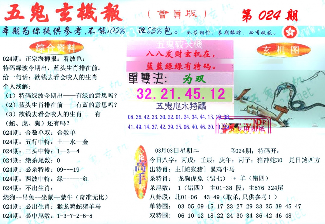 024期新五鬼玄机[图]
