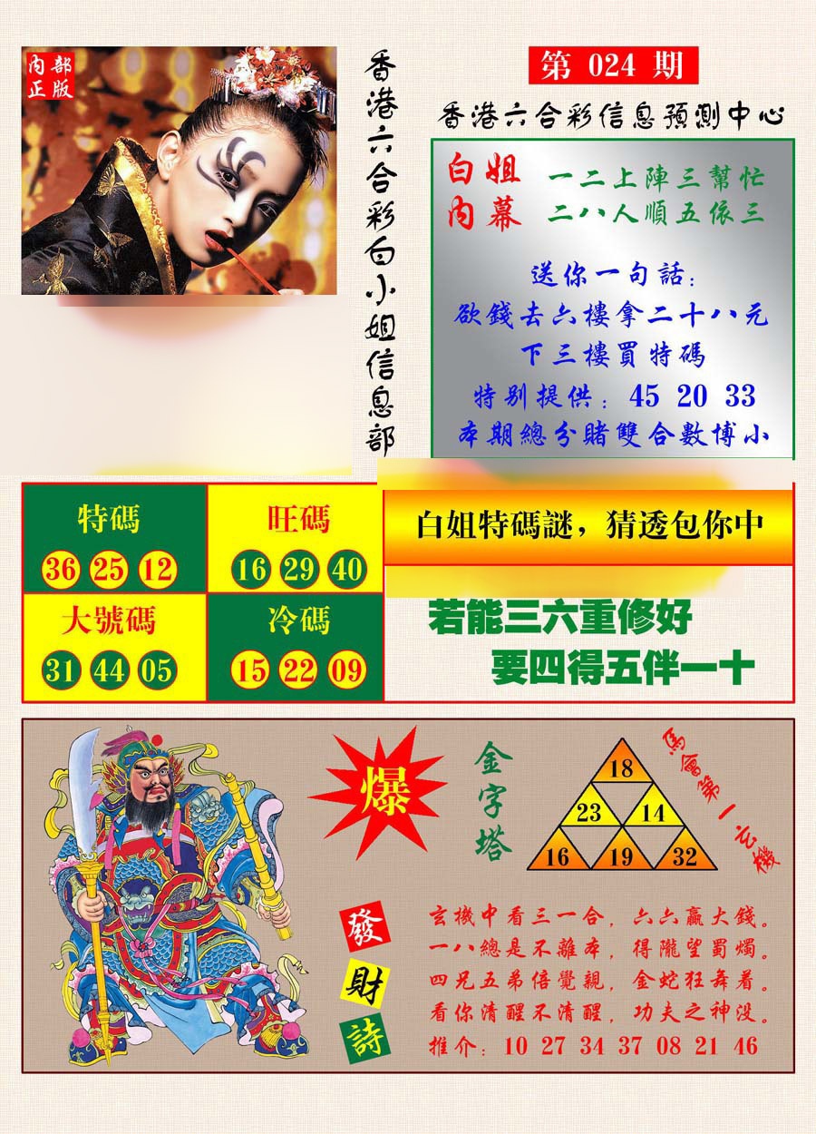 024期港彩内幕报[图]